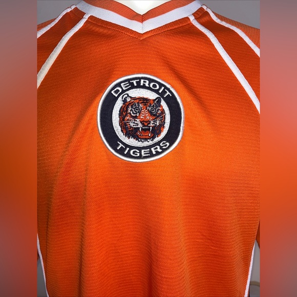 Majestic Cooperstown Collection Detroit Tigers Jersey Vintage Orange Blue - Picture 3 of 9